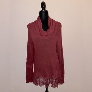 Maroon, cowl neck sweater